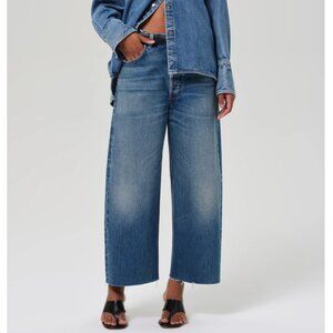 Citizens of Humanity Ayla Raw Hem Crop In Doheny Baggy Wide Leg Jeans Size 28